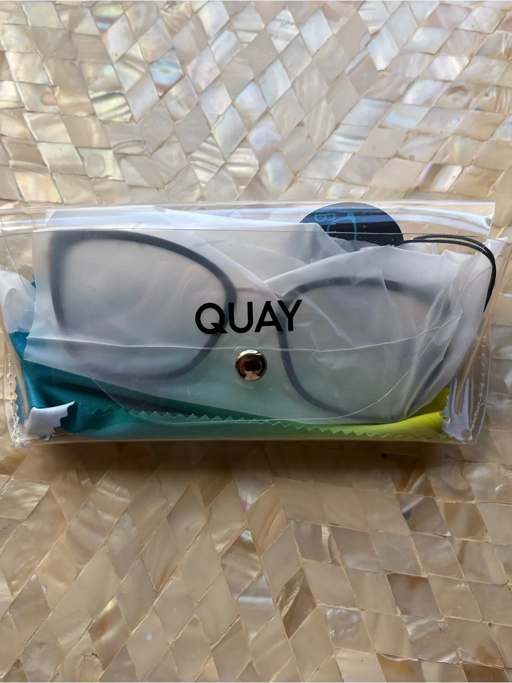 Quay Australia Clickbait Black Blue Light Cat-Eye Glasses